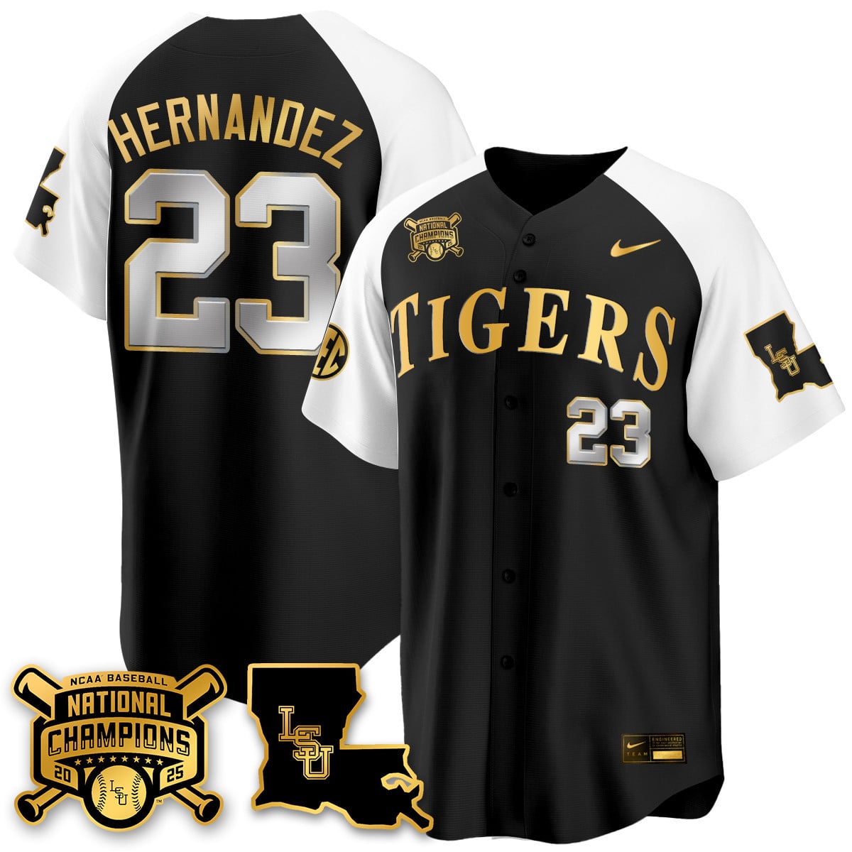 Women's LSU Tigers 2025 World Series Champions Limited Gold Jersey - All Stitched