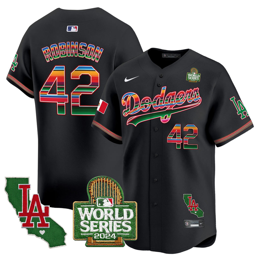 Men's Dodgers Mexico 2024 World Series Vapor Premier Limited Jersey V2 - All Stitched